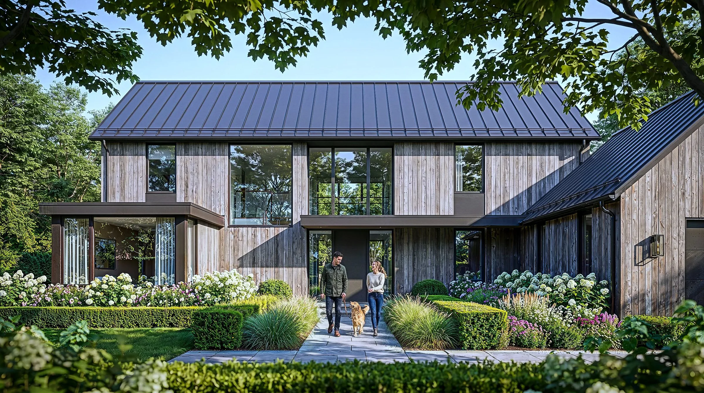 Houses in gardens and interiors