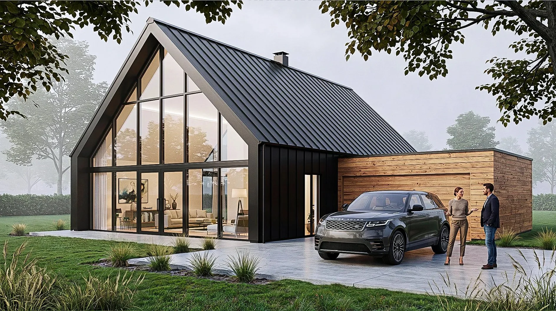 Barn-style houses and interiors